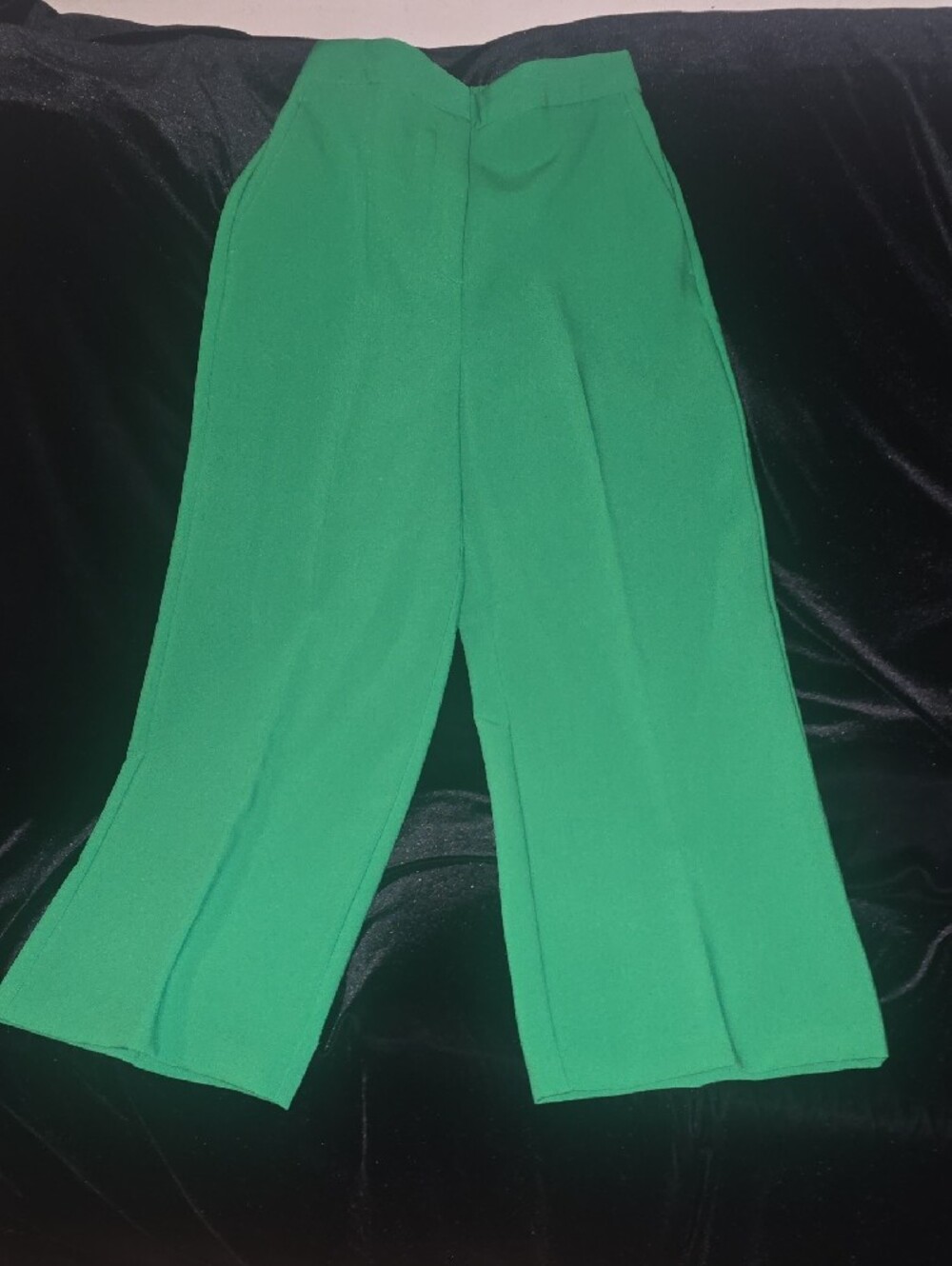 Zara NWT Emerald Green Wide-Leg Trousers - Picture 4 of 4